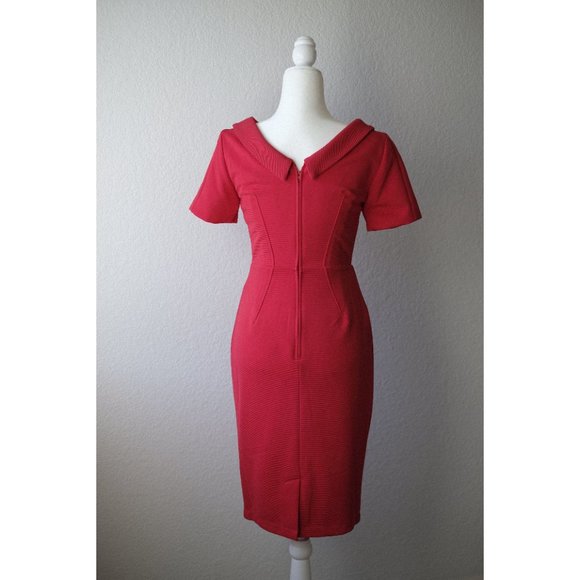 *NEW* Retro, 50s Inspired Red Midi Dress - Picture 2 of 4
